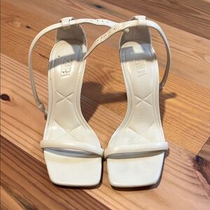 Zara Cream Heels with Strappy Design and High Heel